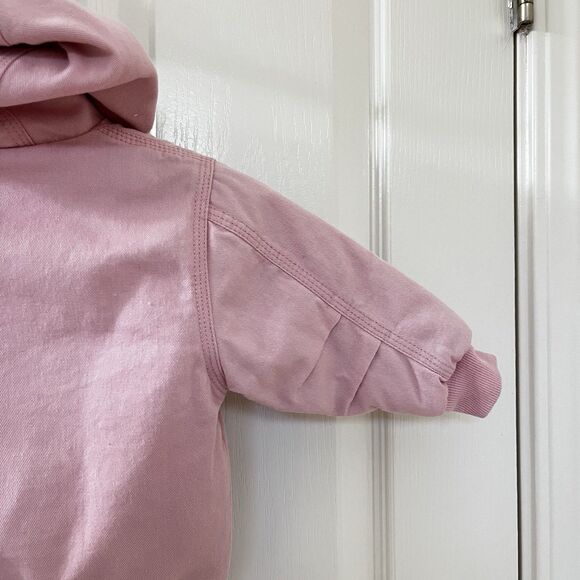 Bass Pro Shops Pink Canvas Hooded Jacket Girls Size 12 Months - Picture 13 of 14